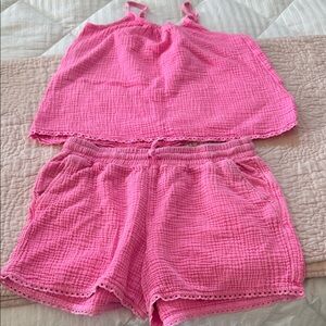 Girls lightweight gauze short set